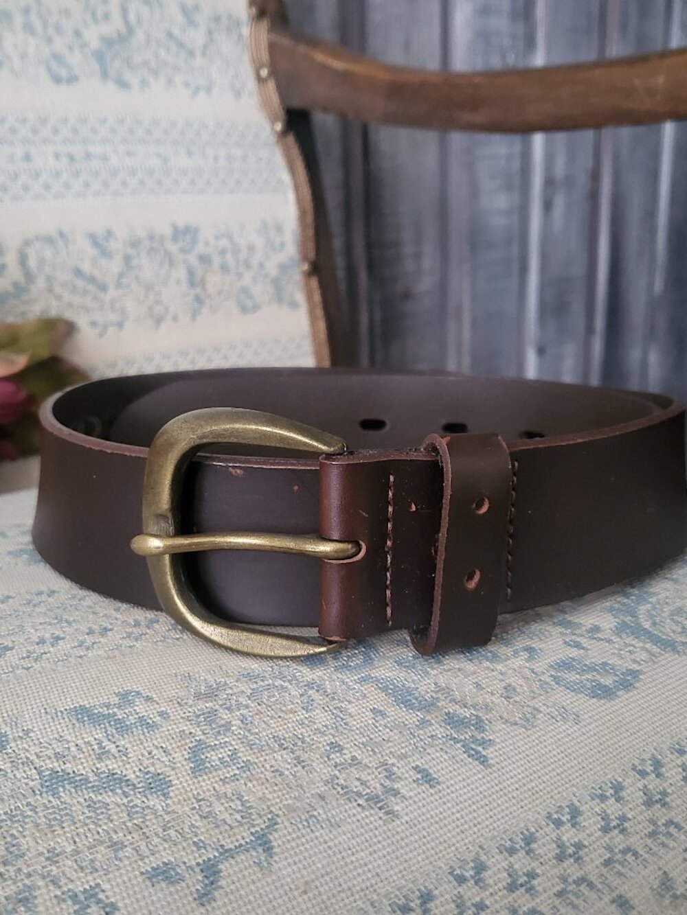 Vintage Blue Eagle Canada Genuine Brown Leather Belt Size 32 Classic Style